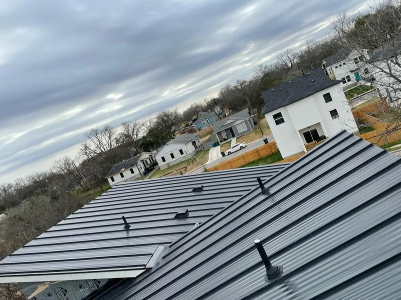 Standing seam metal roof panels with vents for Skylight Repair in North Highlands